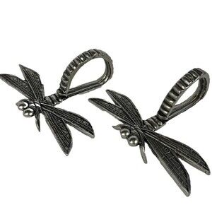 Pier 1 Imports Set Of 2 Dragonfly Napkin Rings Silver Pewter Spring